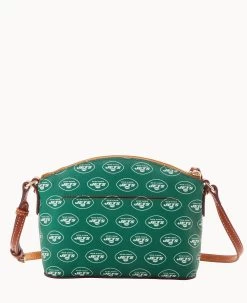 NFL Jets Suki Crossbody Med Wristlet JETS -Online Sale Dooney & Bourke M1696G NJGRPATNJETS ALT3