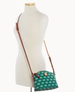 NFL Jets Suki Crossbody Med Wristlet JETS -Online Sale Dooney & Bourke M1696G NJGRPATNJETS ALT5