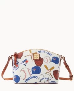 MLB Blue Jays Suki Crossbody Med Wristlet BLUE JAYS -Online Sale Dooney & Bourke M1696G QUMWPATNBJAY 2