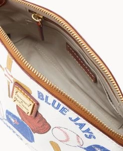 MLB Blue Jays Suki Crossbody Med Wristlet BLUE JAYS -Online Sale Dooney & Bourke M1696G QUMWPATNBJAY ALT2 1