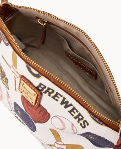 MLB Brewers Suki Crossbody Med Wristlet BREWERS -Online Sale Dooney & Bourke M1696G QUMWPATNBRWS ALT2 1
