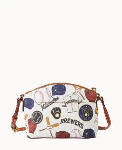 MLB Brewers Suki Crossbody Med Wristlet BREWERS -Online Sale Dooney & Bourke M1696G QUMWPATNBRWS ALT3 1