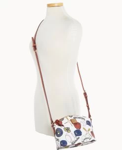 MLB Brewers Suki Crossbody Med Wristlet BREWERS -Online Sale Dooney & Bourke M1696G QUMWPATNBRWS ALT4