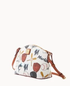 MLB Marlins Suki Crossbody Med Wristlet MARLINS -Online Sale Dooney & Bourke M1696G QUMWPATNMRLN ALT1