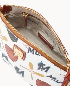 MLB Marlins Suki Crossbody Med Wristlet MARLINS -Online Sale Dooney & Bourke M1696G QUMWPATNMRLN ALT2