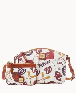 MLB Nationals Suki Crossbody Med Wristlet NATIONALS -Online Sale Dooney & Bourke M1696G QUMWPATNNTNL ALT4 1