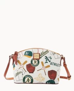 MLB Oakland A's Suki Crossbody Med Wristlet ATHLETICS -Online Sale Dooney & Bourke M1696G QUMWPATNOAKA 1