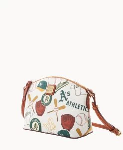 MLB Oakland A's Suki Crossbody Med Wristlet ATHLETICS -Online Sale Dooney & Bourke M1696G QUMWPATNOAKA ALT1