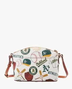 MLB Oakland A's Suki Crossbody Med Wristlet ATHLETICS -Online Sale Dooney & Bourke M1696G QUMWPATNOAKA ALT3 1