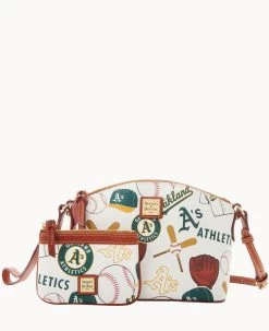 MLB Oakland A's Suki Crossbody Med Wristlet ATHLETICS -Online Sale Dooney & Bourke M1696G QUMWPATNOAKA ALT4