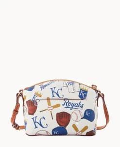 MLB Royals Suki Crossbody Med Wristlet ROYALS -Online Sale Dooney & Bourke M1696G QUMWPATNRYLS ALT3