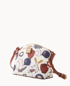 MLB Twins Suki Crossbody Med Wristlet TWINS -Online Sale Dooney & Bourke M1696G QUMWPATNTWNS ALT1