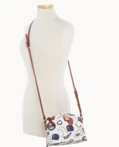 MLB Twins Suki Crossbody Med Wristlet TWINS -Online Sale Dooney & Bourke M1696G QUMWPATNTWNS ALT5 1
