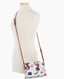 MLB Twins Suki Crossbody Med Wristlet TWINS -Online Sale Dooney & Bourke M1696G QUMWPATNTWNS ALT5