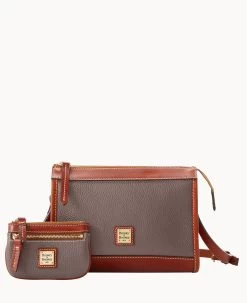 Pebble Grain Zip Crossbody With Small Coin Case Elephant -Online Sale Dooney & Bourke M1746G P1ELPATN 1
