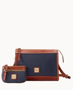 Pebble Grain Zip Crossbody With Small Coin Case Elephant -Online Sale Dooney & Bourke M1746G P1MDPATN