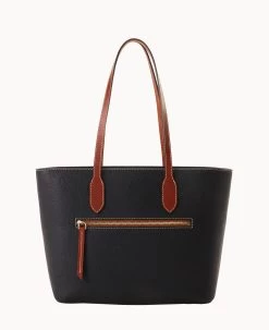 Pebble Grain Tote With Medium Wristlet Black -Online Sale Dooney & Bourke M2320G P1BLPATN ALT3