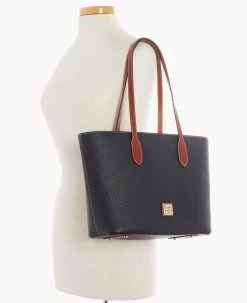 Pebble Grain Tote With Medium Wristlet Black -Online Sale Dooney & Bourke M2320G P1BLPATN ALT4