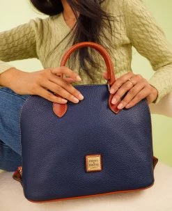 Pebble Grain Domed Satchel Taupe 28 Pebble Grain Domed Satchel Taupe -Online Sale Dooney & Bourke R2367 ILD lifestyle 1