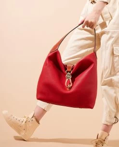 Pebble Grain Logo Lock Shoulder Bag With Pouch White 28 Pebble Grain Logo Lock Shoulder Bag With Pouch White -Online Sale Dooney & Bourke R740B ILD lifestyle 1