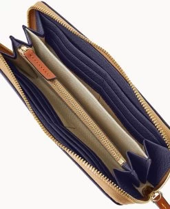 Pebble Grain Large Zip Around Wristlet Midnight Blue 27 Pebble Grain Large Zip Around Wristlet Midnight Blue -Online Sale Dooney & Bourke W0126G 9PMDPAKR ALT2 1