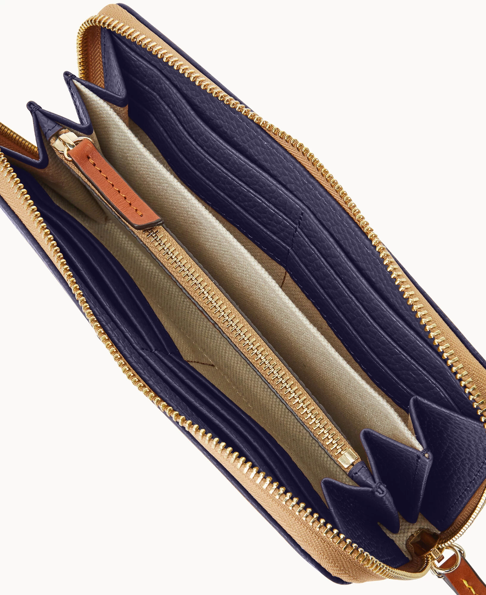 Pebble Grain Large Zip Around Wristlet Midnight Blue 5 Pebble Grain Large Zip Around Wristlet Midnight Blue - Image 3