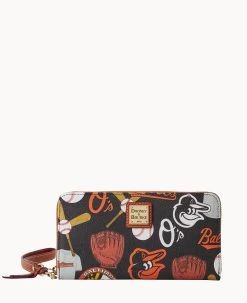 MLB Orioles Large Zip Around Wristlet ORIOLES 16 MLB Orioles Large Zip Around Wristlet ORIOLES -Online Sale Dooney & Bourke W0126G QUBLPATNORLS