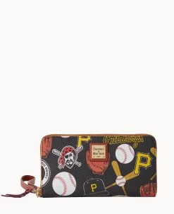MLB Pirates Large Zip Around Wristlet PIRATES -Online Sale Dooney & Bourke W0126G QUBLPATNPRAT