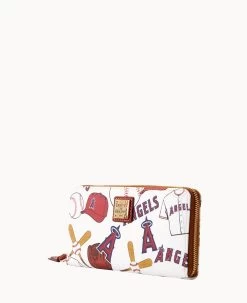 MLB Angels Large Zip Around Wristlet ANGELS -Online Sale Dooney & Bourke W0126G QUMWPATNANGL ALT1 1