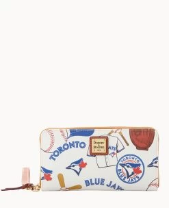 MLB Blue Jays Large Zip Around Wristlet BLUE JAYS