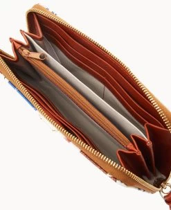 MLB Blue Jays Large Zip Around Wristlet BLUE JAYS -Online Sale Dooney & Bourke W0126G QUMWPATNBJAY ALT2 1