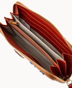 MLB Royals Large Zip Around Wristlet Royals -Online Sale Dooney & Bourke W0126G QUMWPATNRYLS ALT2