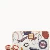 MLB Twins Large Zip Around Wristlet TWINS -Online Sale Dooney & Bourke W0126G QUMWPATNTWNS