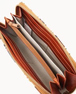 MLB Twins Large Zip Around Wristlet TWINS -Online Sale Dooney & Bourke W0126G QUMWPATNTWNS ALT2