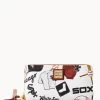 MLB White Sox Large Zip Around Wristlet WHITE SOX -Online Sale Dooney & Bourke W0126G QUMWPATNWHSX