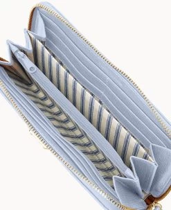 Saffiano Large Zip Around Wristlet Glacier Blue -Online Sale Dooney & Bourke W0126G SI3FSI3F0002 ALT2 1