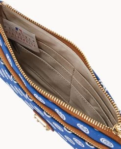 MLB Cubs Double Zip Wristlet Chicago Cubs -Online Sale Dooney & Bourke W0174G MJBUPATNCUBS ALT2