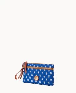 MLB Mets Double Zip Wristlet New York Mets -Online Sale Dooney & Bourke W0174G MJBUPATNMETS ALT1 1