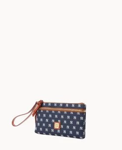 MLB Yankees Double Zip Wristlet New York Yankees -Online Sale Dooney & Bourke W0174G MJNVPATNYANK ALT1 1