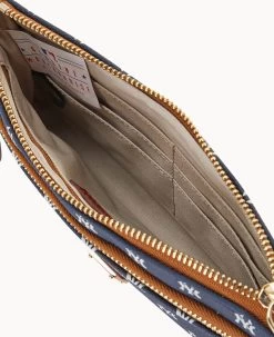 MLB Yankees Double Zip Wristlet New York Yankees -Online Sale Dooney & Bourke W0174G MJNVPATNYANK ALT2 1
