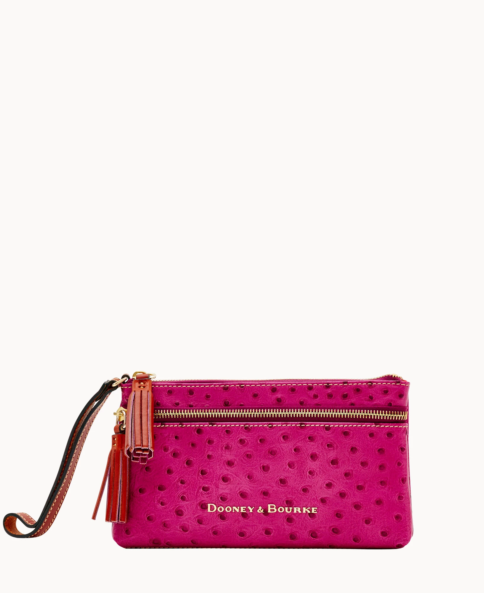 Ostrich Double Zip Wristlet Black 15 Ostrich Double Zip Wristlet Black - Image 13