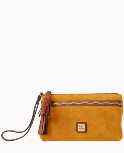 Suede Double Zip Wristlet Chamois -Online Sale Dooney & Bourke W0174G SUCHPATN 1