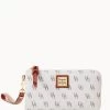 Gretta Folded Zip Wristlet Bone -Online Sale Dooney & Bourke W0177G NGBOPATN