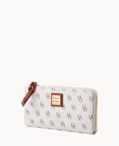 Gretta Folded Zip Wristlet Bone -Online Sale Dooney & Bourke W0177G NGBOPATN ALT1 1