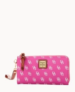 Gretta Folded Zip Wristlet Bone -Online Sale Dooney & Bourke W0177G NGFHPATN