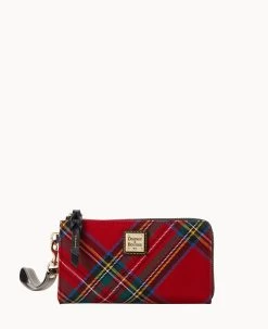 Tartan Folded Zip Wristlet Red -Online Sale Dooney & Bourke W0177G TTRDPABL 2