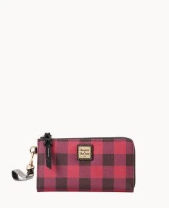 Tucker Folded Zip Wristlet Black -Online Sale Dooney & Bourke W0177G TURDPABL