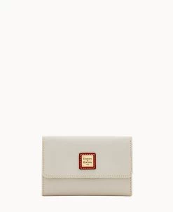 Pebble Grain Flap Wallet Plum Wine -Online Sale Dooney & Bourke W0195G AWECPATN