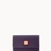 Pebble Grain Flap Wallet Plum Wine -Online Sale Dooney & Bourke W0195G AWXPPATN