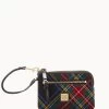 Tartan Zip Around Wristlet Black
